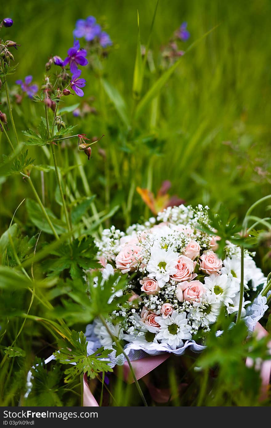 Close up of wedding bouquet