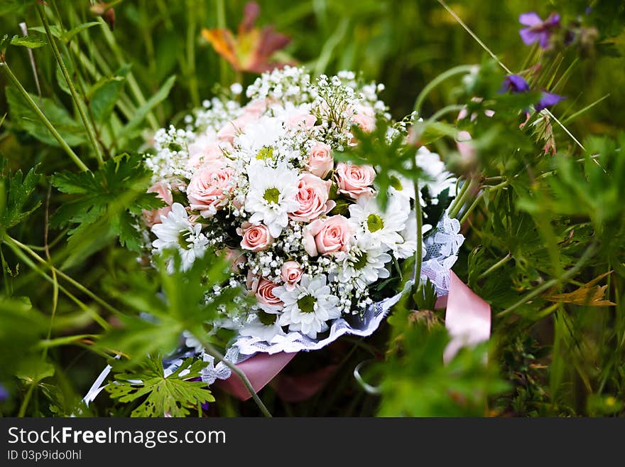 Close up of wedding bouquet