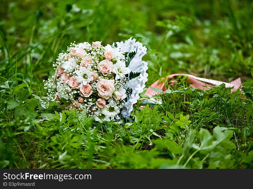 Close up of wedding bouquet