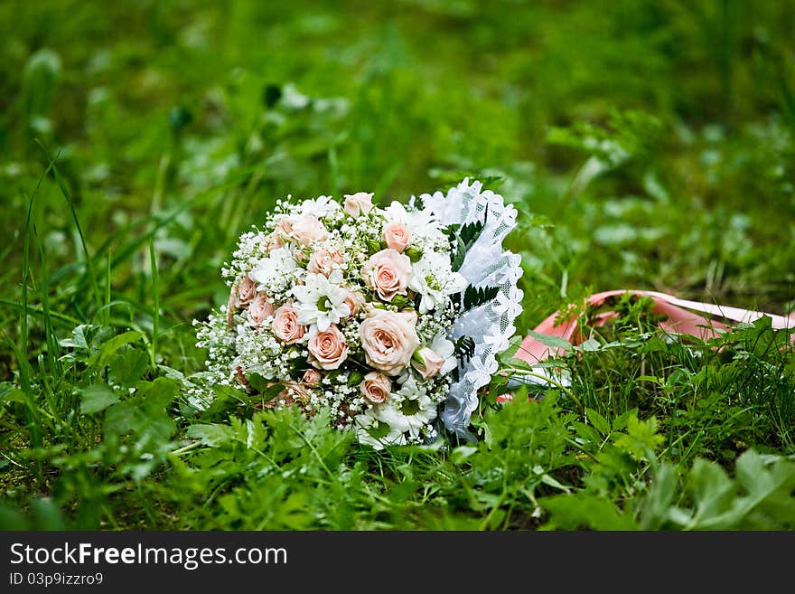 Close up of wedding bouquet