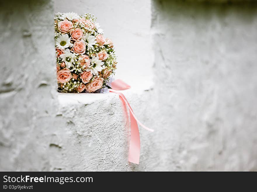 Close up of wedding bouquet