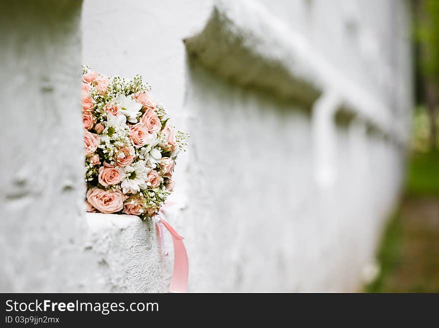 Close up of wedding bouquet