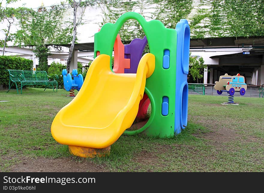 Children's playground in the plubic park