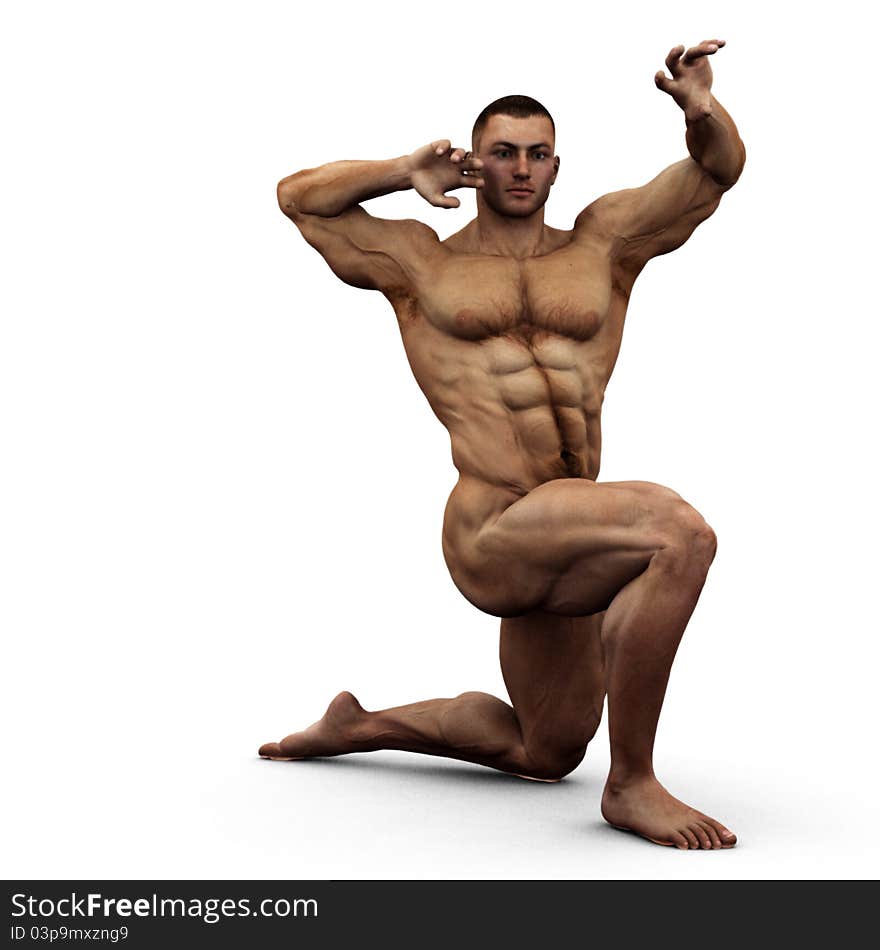 Male model in an artistic pose. Male model in an artistic pose