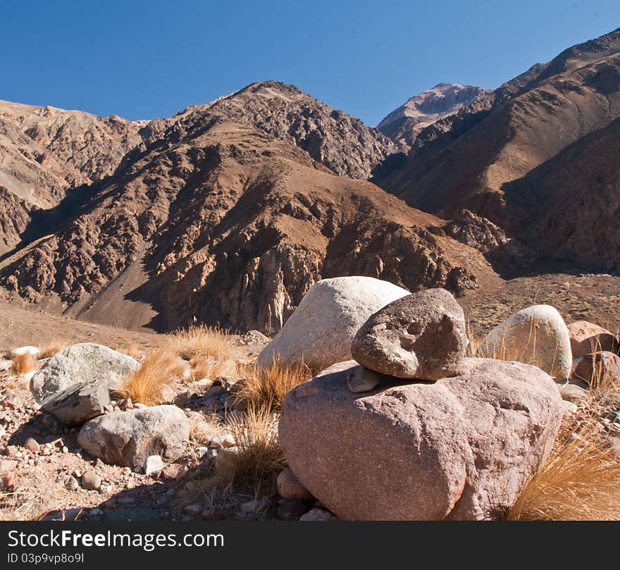 Rocks in los Andes Mountains