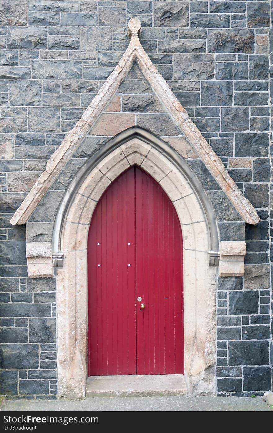 Old classic Red church door