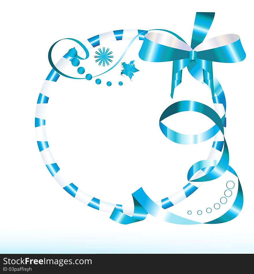 Round frame with a bow, vector background. Round frame with a bow, vector background