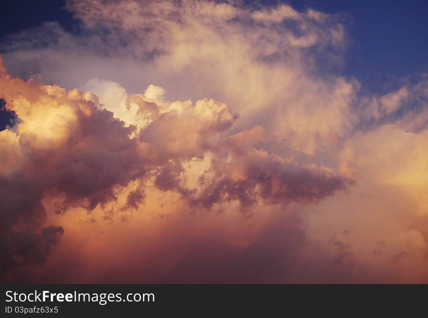 View of the summer sky at sunset