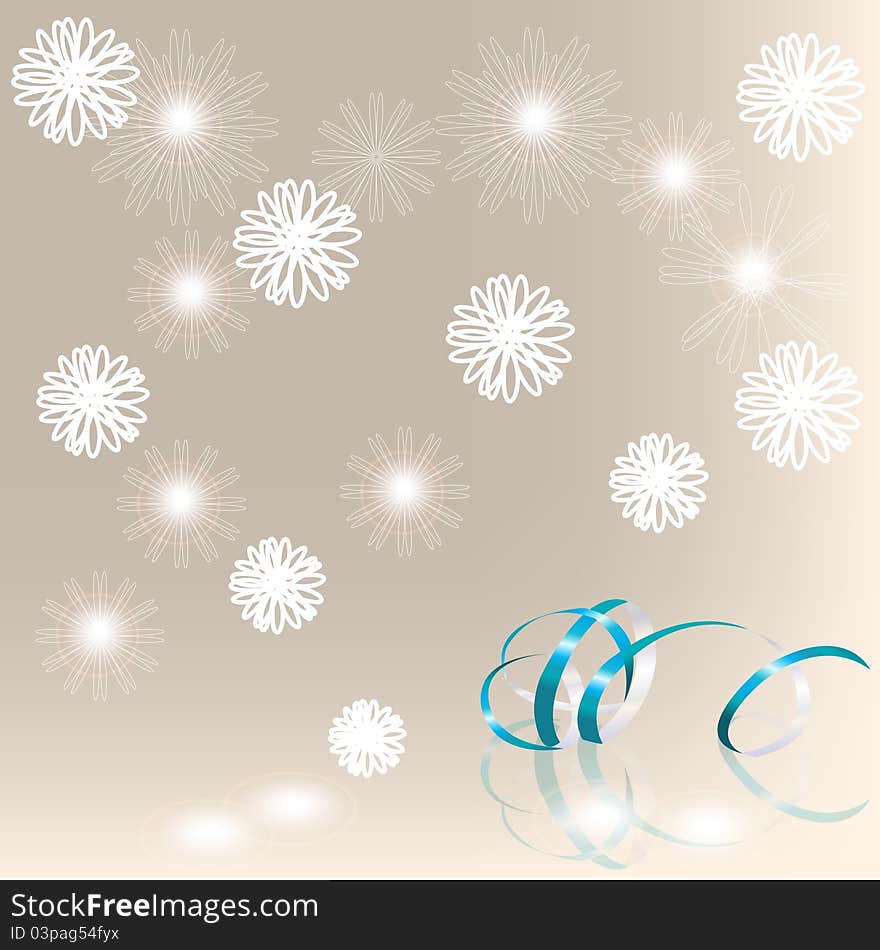 Winter background with a streamer, vector background