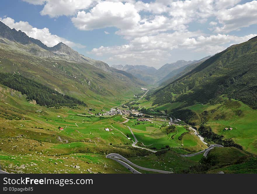 Landscape with swiss rocky mountains. Landscape with swiss rocky mountains