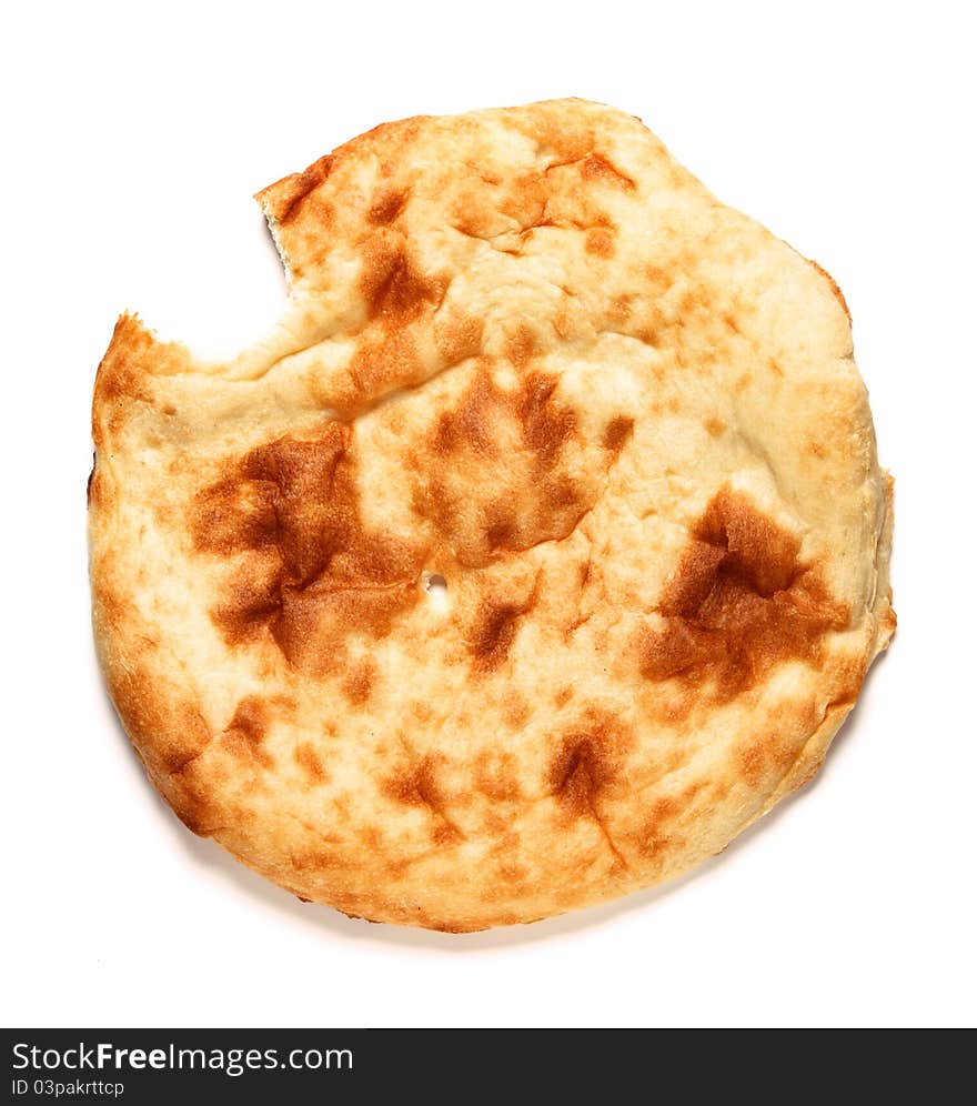 Image Of Bited Off Lavash-bread On White