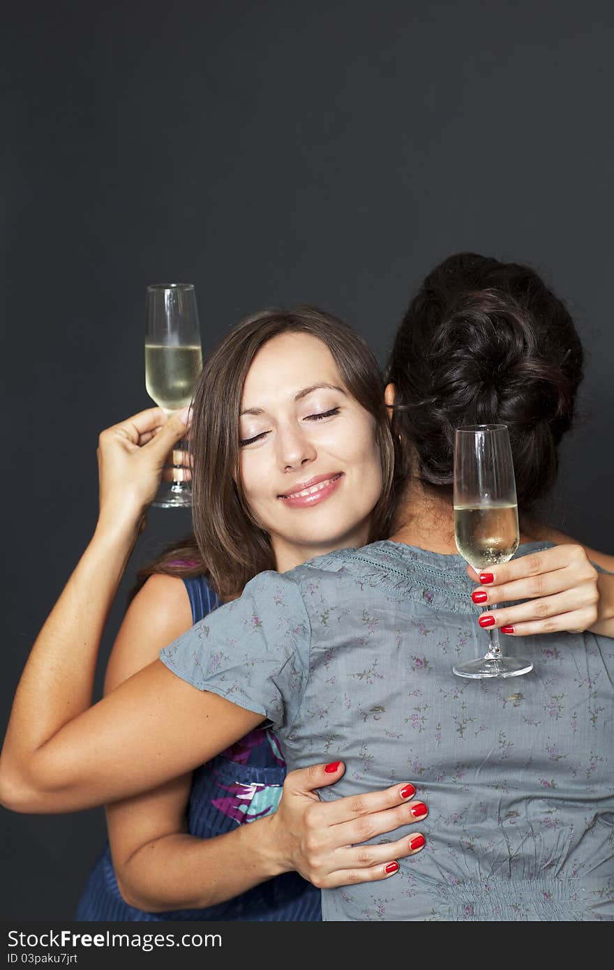 Two Women Hug Each Other