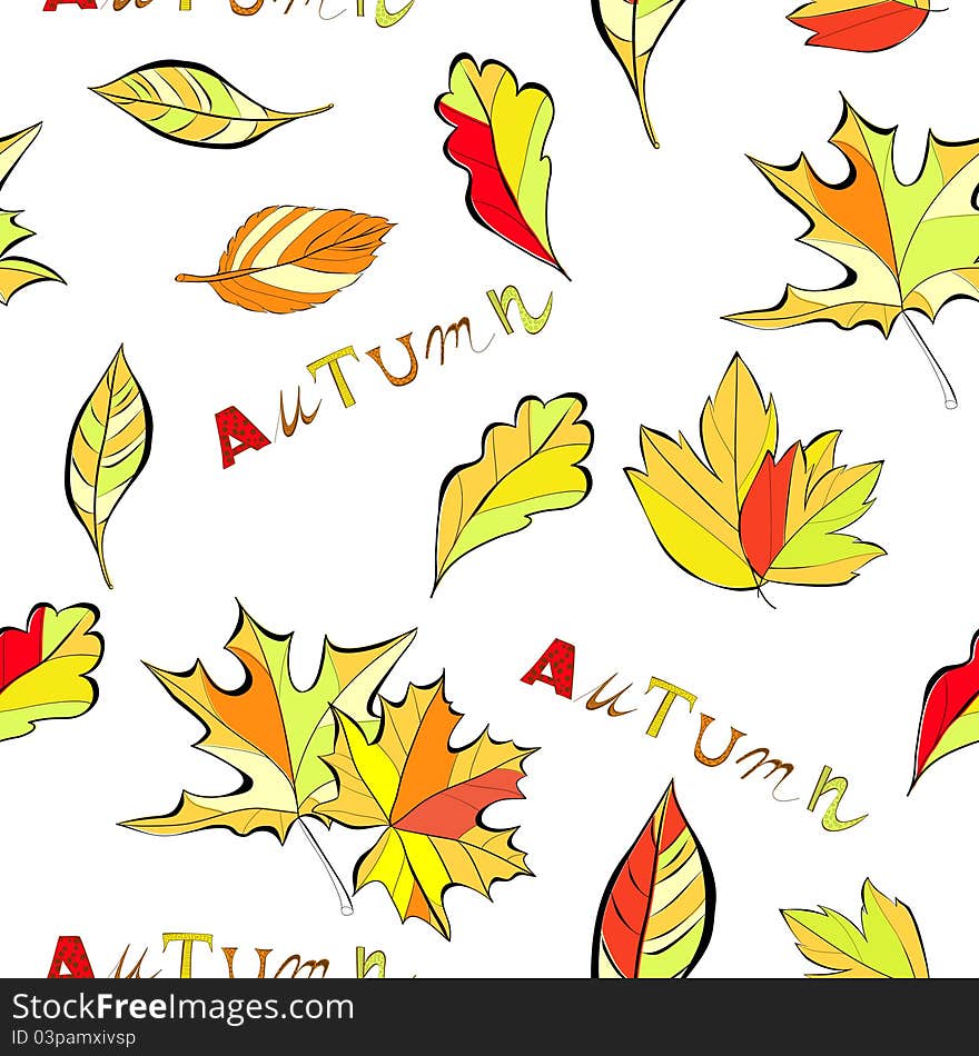 Seamless wallpaper with decorative leaves