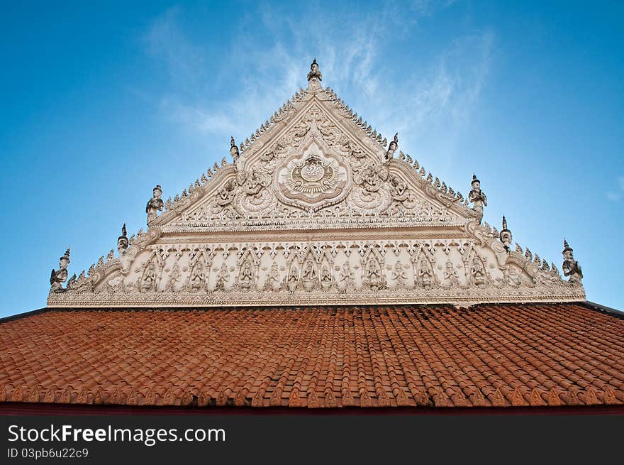 Pattern of Thai style molding art at temple