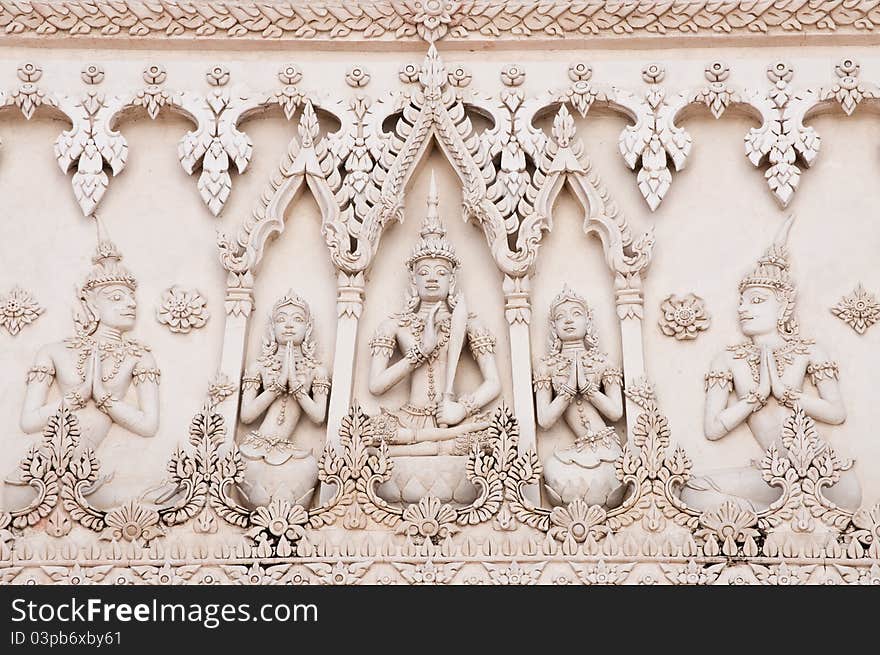 Pattern of Thai style molding art at temple