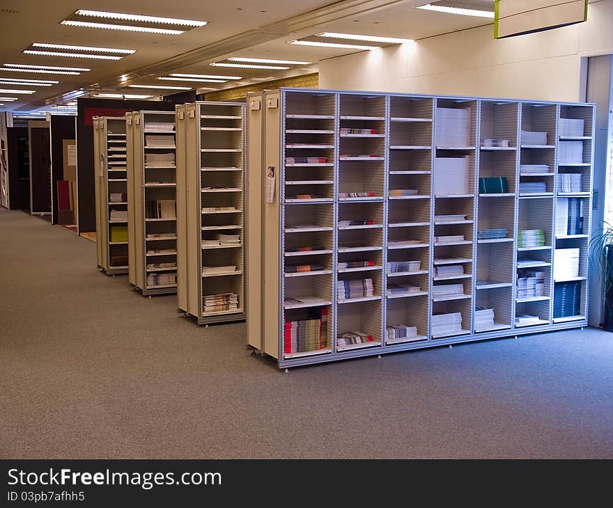 Library of catalogs and brochures modern business information center