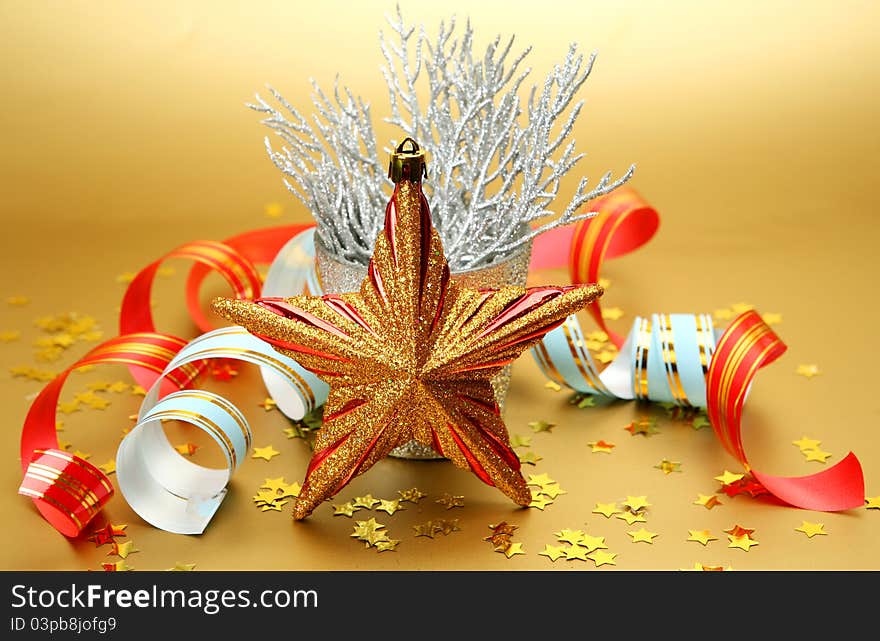 New Year's decorative subjects and ornaments. New Year's decorative subjects and ornaments