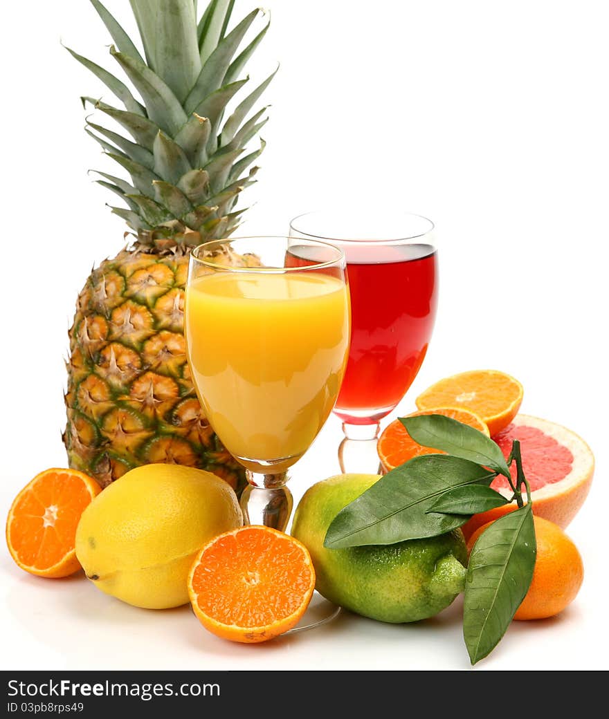 Fresh fruit on a white background. Fresh fruit on a white background