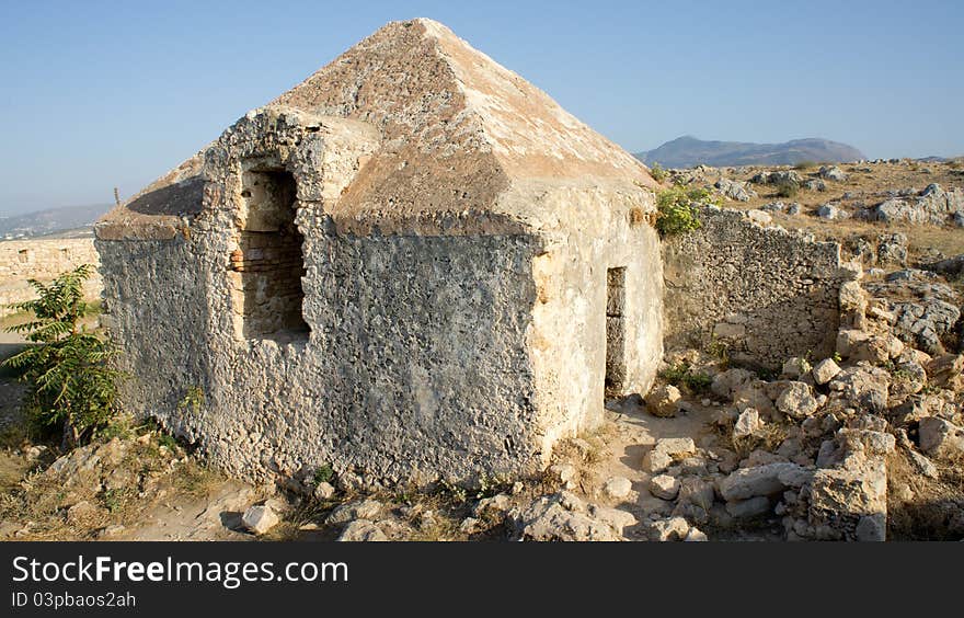 Ancient house inside the fortress at Rethymno, Crete