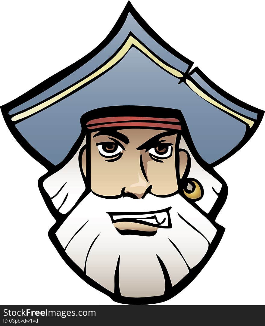 Pirate's head, cartoon style