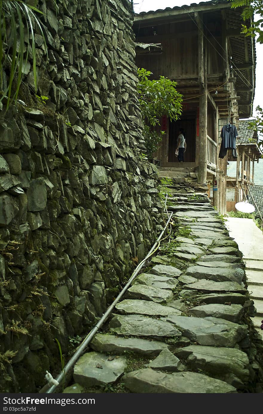 Stone path to house