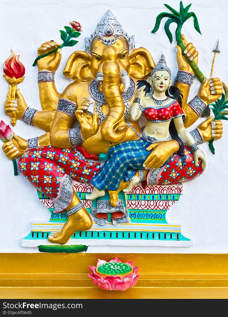 Ganesh is the god of India. Located in Thailand. Ganesh is the god of India. Located in Thailand