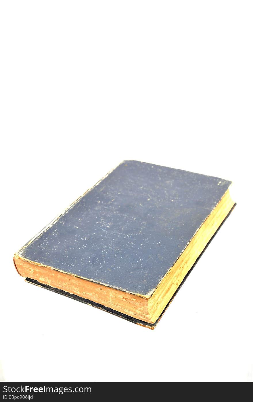 An old book on white background .