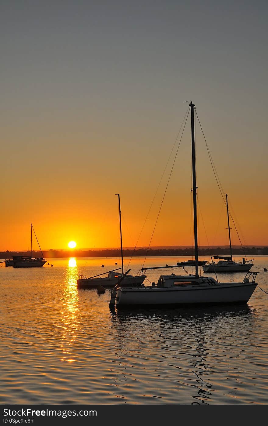 Sunrise over harbor