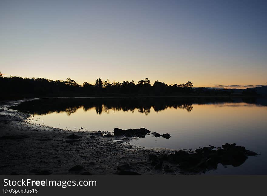 Water reflection scenery at evening. Water reflection scenery at evening.