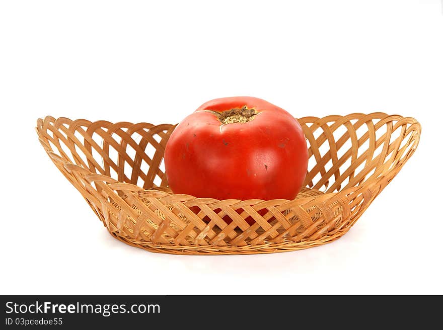 Fresh tomatoes on white background