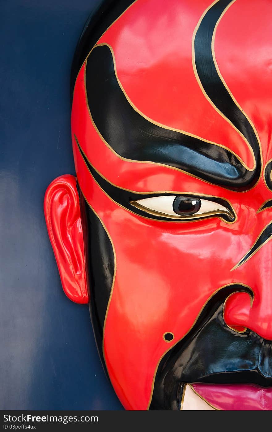 A Traditional chinese opera mask. A Traditional chinese opera mask