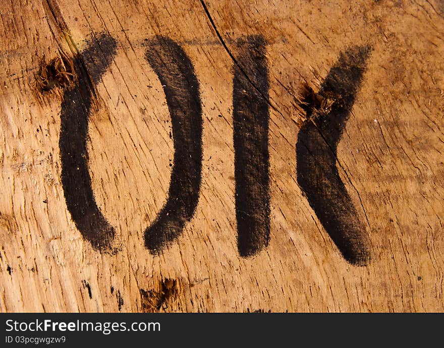 Text ok on wood texture surface background