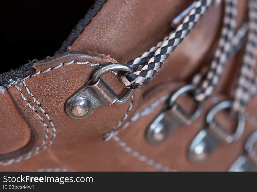 Close up of boot shoe