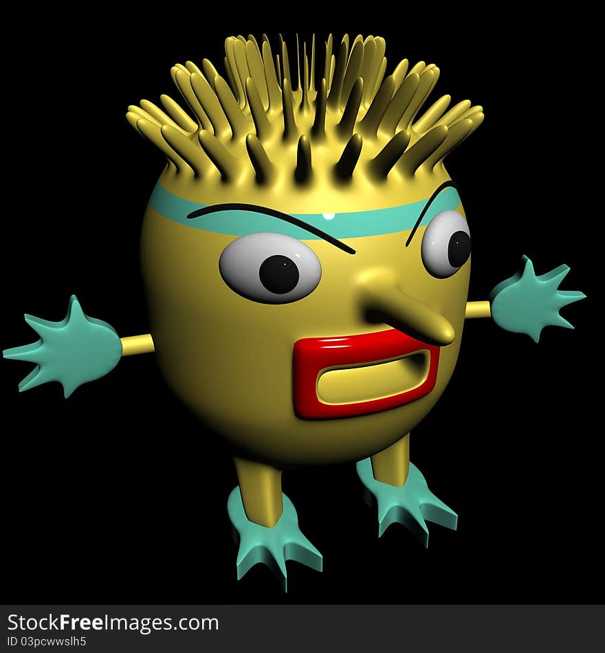 Angry yellow alien