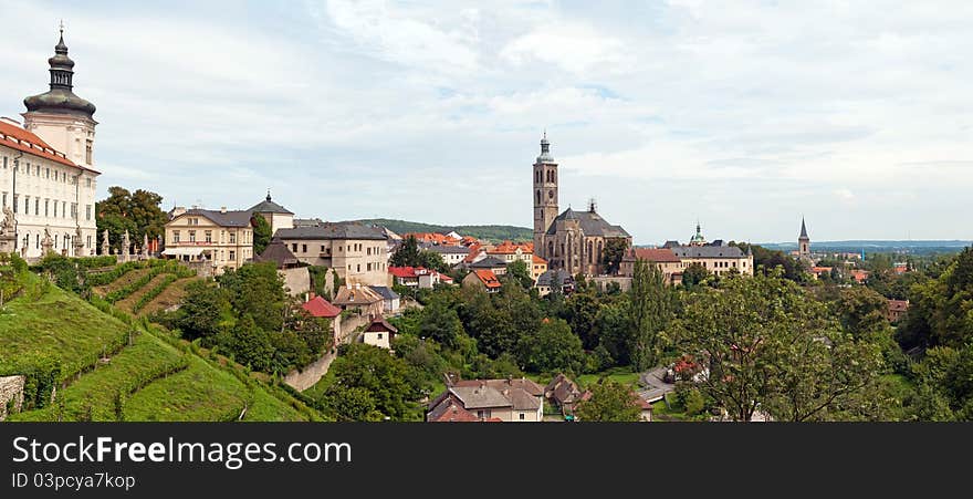 Panorama of Kutna Hora, city protected by UNESCO.