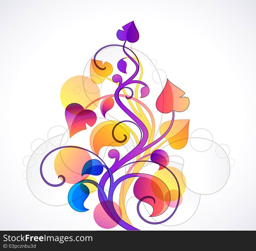 Abstract with flower and design elements. Abstract with flower and design elements