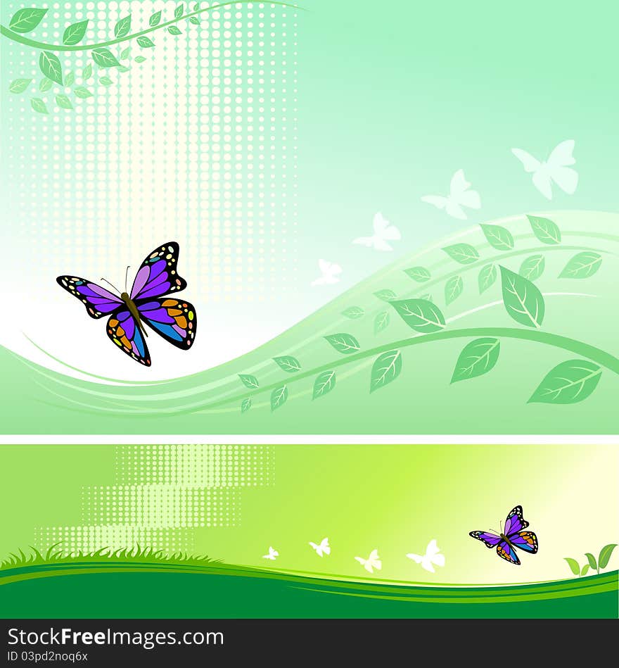 Multi-colored butterfly and techno background. Multi-colored butterfly and techno background