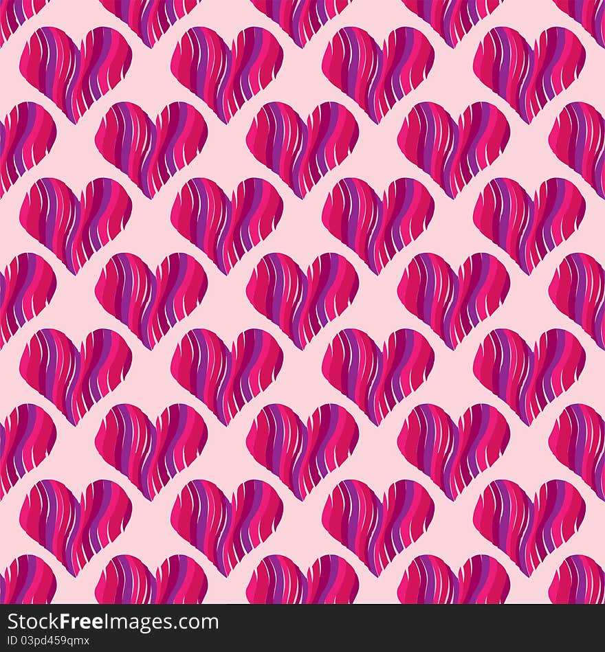 Pink heart seamless pattern