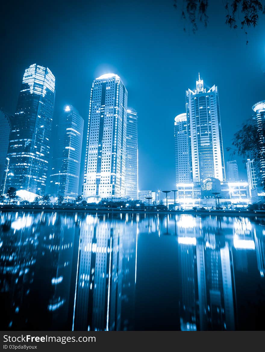 The night view of the lujiazui financial centre in shanghai china. The night view of the lujiazui financial centre in shanghai china.