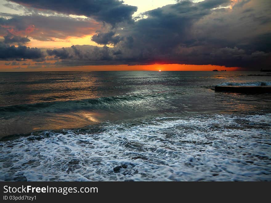 Decline landscape on the sea