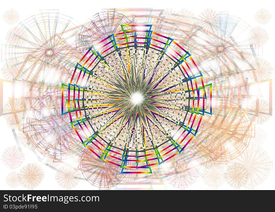 Different colors in the turbine. Different colors in the turbine