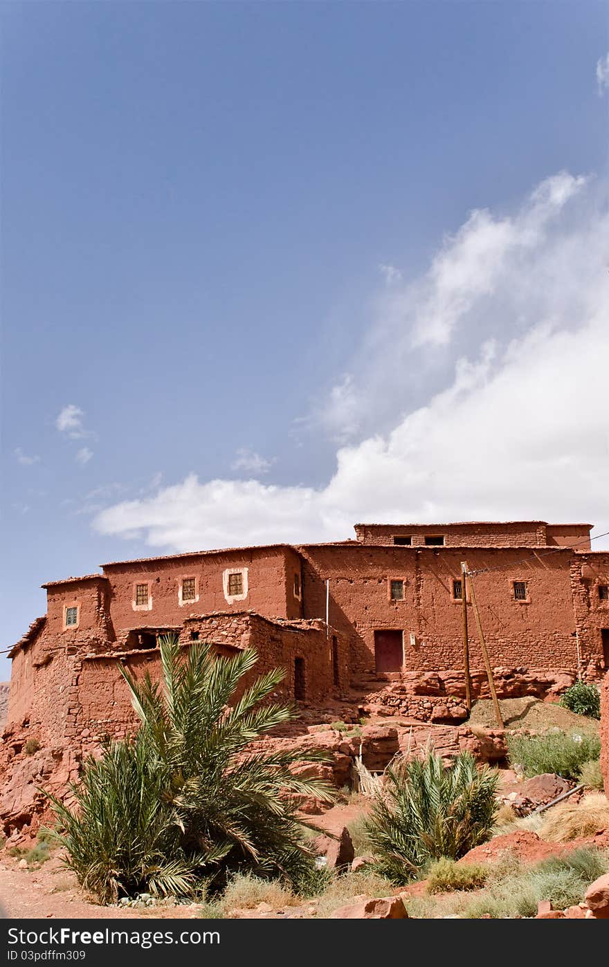 Moroccan village on the High Atlas mountains