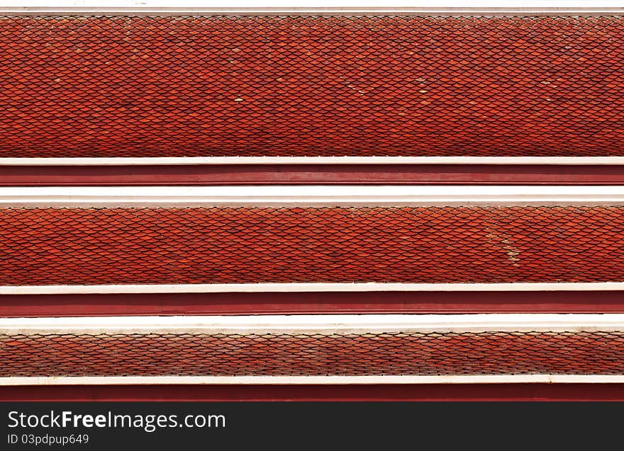 Close up of a stack of ceramic roof tiles on Chapel. Close up of a stack of ceramic roof tiles on Chapel.