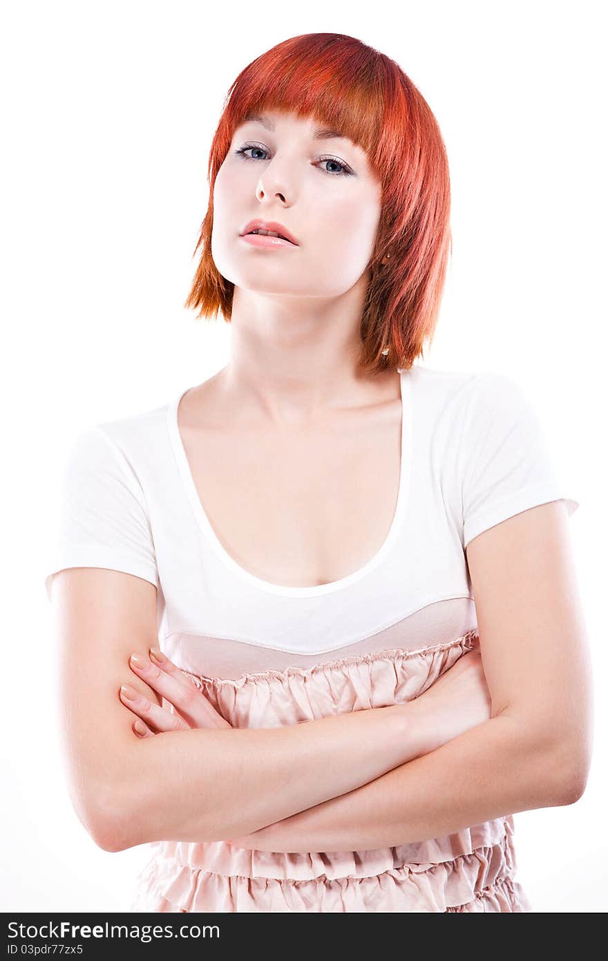 Studio Portrait Of Attractive Young Woman