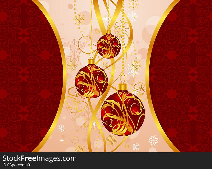 Christmas background with set balls