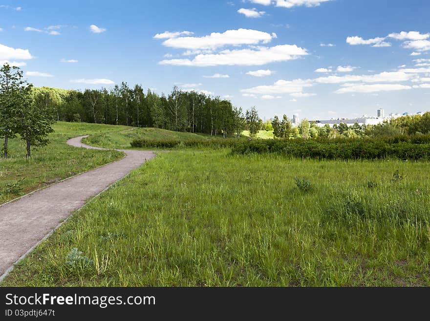 The photo of the lanscape park in Mitino. The photo of the lanscape park in Mitino