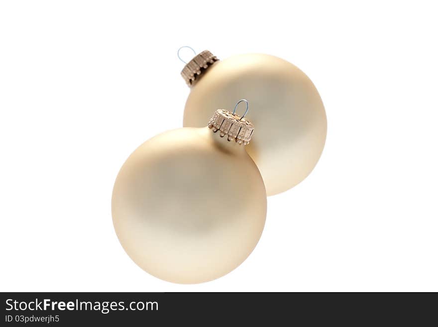 Traditional Christmas Balls on white background