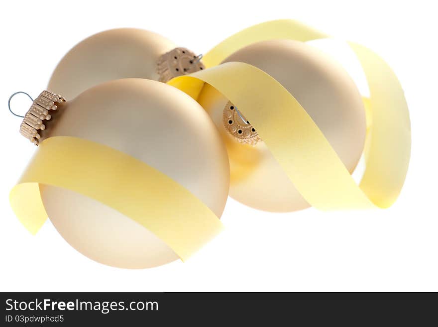 Traditional Christmas Balls on white background