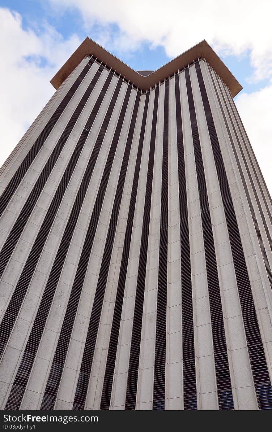 Huge modern building, view on skyscraper