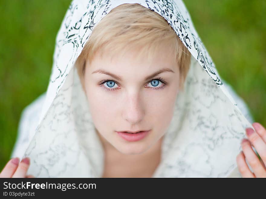 Closeup portrait of a beautiful young woman